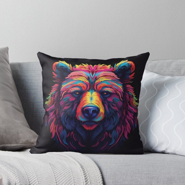 Item preview, Brushstroke Neon Bear | Vibrant Wildlife Art | Colorful Animal Design designed and sold by PopPopGfx.