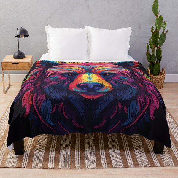 Item preview, Brushstroke Neon Bear | Vibrant Wildlife Art | Colorful Animal Design designed and sold by PopPopGfx.