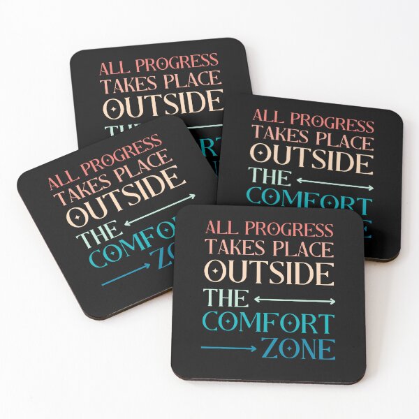 Item preview, All Progress Takes Place Outside The Comfort Zone Rainbow Colorful Inspiration Quote designed and sold by lesvalises.