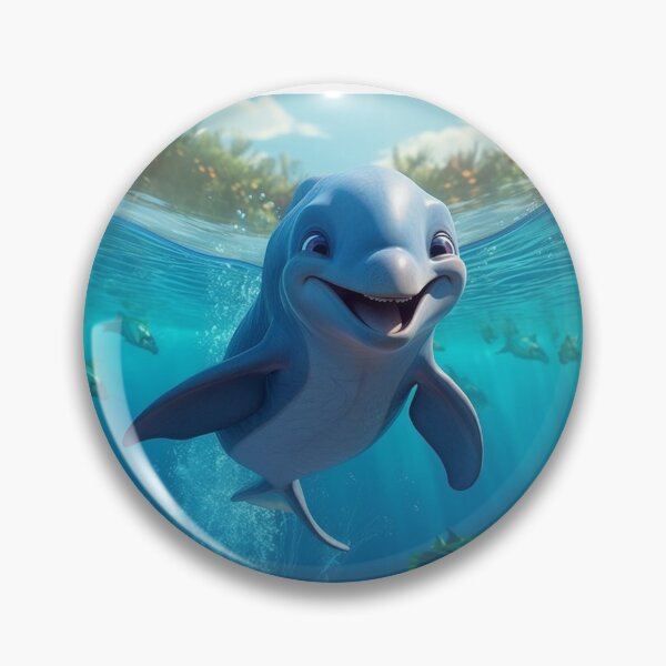 Item preview, baby dolphin animated waters depths of the blue sea designed and sold by DigitalPixelize.