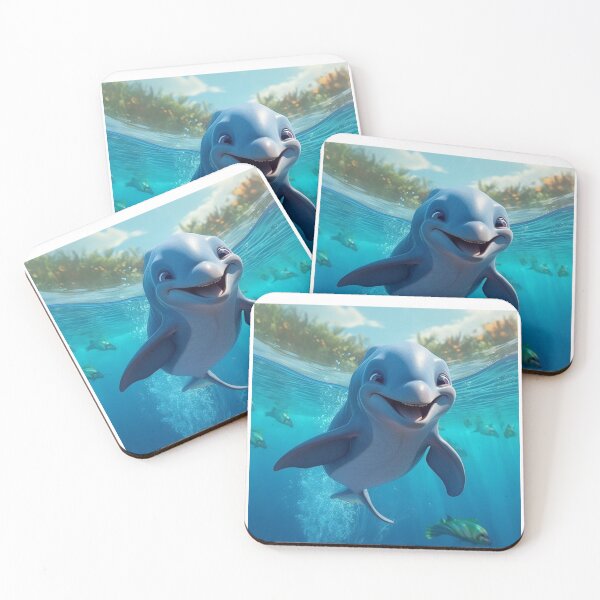 Item preview, baby dolphin animated waters depths of the blue sea designed and sold by DigitalPixelize.