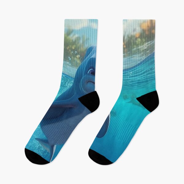 Item preview, baby dolphin animated waters depths of the blue sea designed and sold by DigitalPixelize.