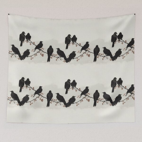 Item preview, Crows Roost Japanese Art Seamless Pattern designed and sold by Sturdust.