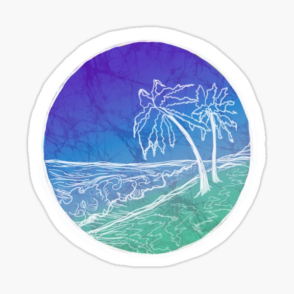 Green Palm Tree Beach Aesthetic VSCO Sticker