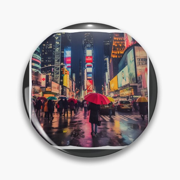 Artikelvorschau, Stadtszene bei Nacht mit bunten Regenschirmen entworfen und verkauft von boldbrushstroke.