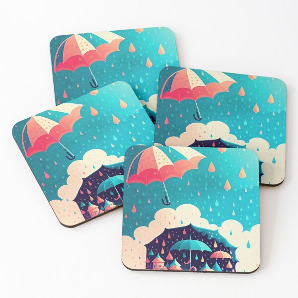 Item preview, Umbrellas and Rain Drops designed and sold by ArtFactoryAI.