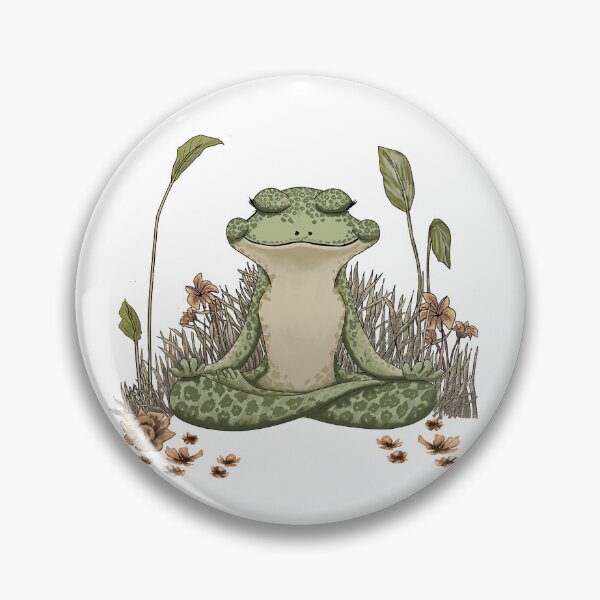 Item preview, Cottagecore Meditating Frog - Zen Boho meditating Yoga Frog, Goblincore, Faeriecore, designed and sold by Danicus666.