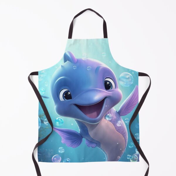 Item preview, animated happy baby dolphin in the depths of the ocean designed and sold by DigitalPixelize.