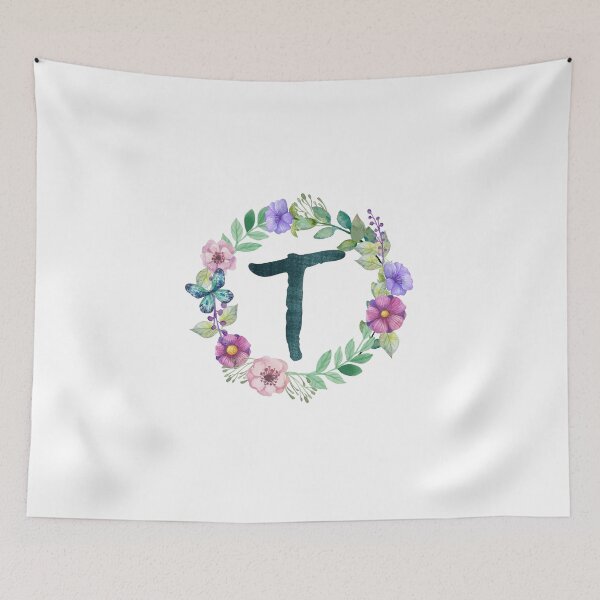 Item preview, Monogram T Floral Spring Bouquet designed and sold by simplymonogram.