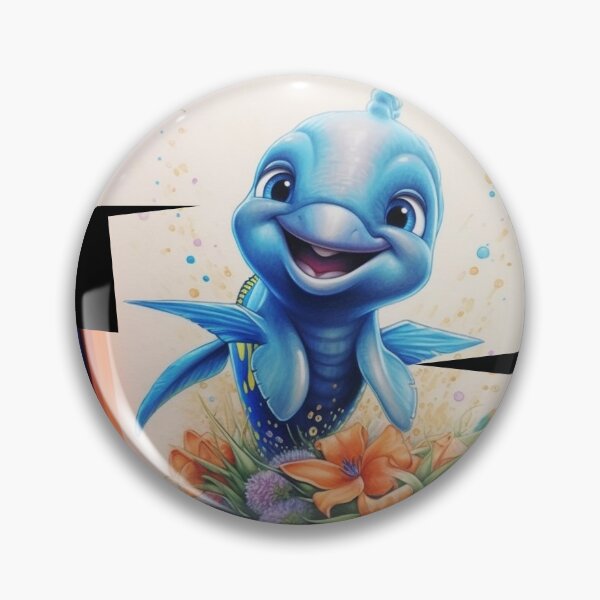 Item preview, baby dolphin with colors designed and sold by DigitalPixelize.