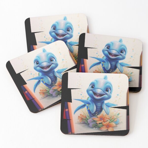 Item preview, baby dolphin with colors designed and sold by DigitalPixelize.