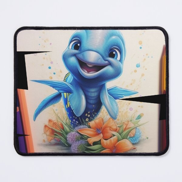 Item preview, baby dolphin with colors designed and sold by DigitalPixelize.