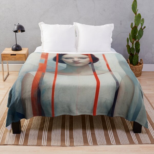 Item preview, Glitch Art Woman with Red Lines designed and sold by Splargo Digital Prints.