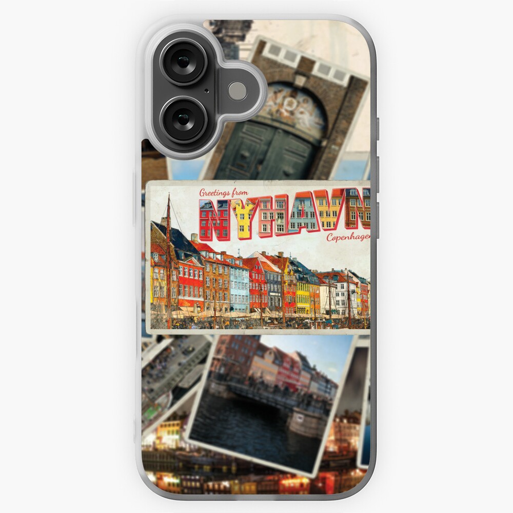 Greetings from Nyhavn Copenhagen Denmark vintage style retro souvenir Sticker