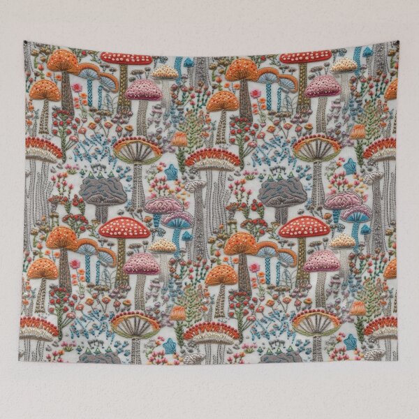 Item preview, Embroidered Mushrooms designed and sold by PietyandDesire.