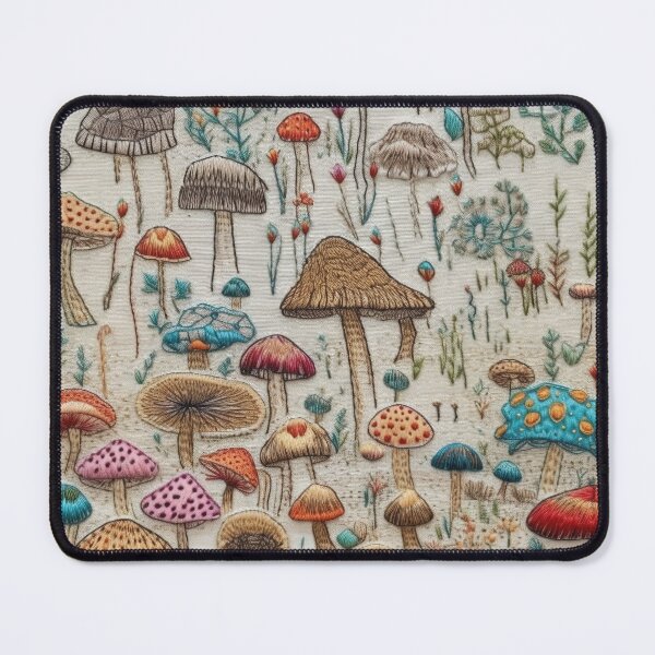 Item preview, Embroidered Mushrooms designed and sold by PietyandDesire.