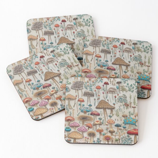 Item preview, Embroidered Mushrooms designed and sold by PietyandDesire.