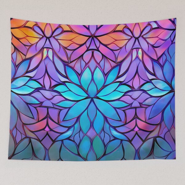 Item preview, Blue Lotus - Colorful Floral Mandala inspired Design designed and sold by SweetWhiskers.