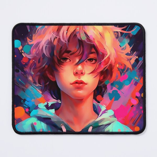 Item preview, Aesthetic Boy with Long Brown Hair Poster | Anime boy designed and sold by ExtrovArt.