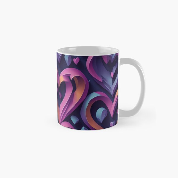 3D love heart pattern Classic Mug