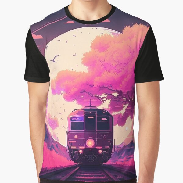 Item preview, pop art train and portal with mountain landscape and distorted reality designed and sold by BuickRasDesign.