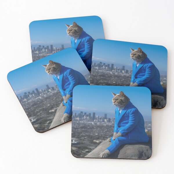 Item preview, LA California LOS ANGELES cat running up hill designed and sold by miraclemeows.