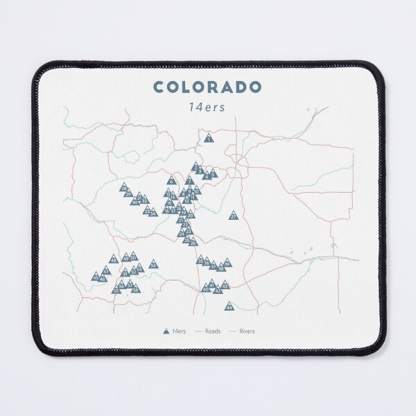 Vista previa del artículo con la obra «Mapa de la lista de verificación de los Colorado 14ers», diseñado y vendido por MappyPaths.