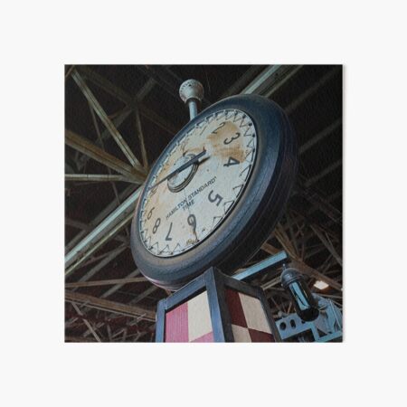Vintage Industrial Analog Metal Hamilton Clock black beige red checker rust in Warehouse Modern Photo Impression rigide