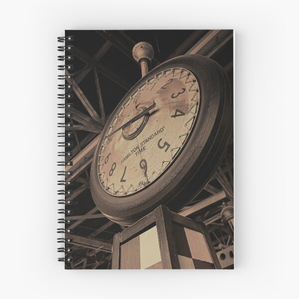 Item preview, Tan Brown Coffee Sepia Tone Vintage Industrial Analog Metal Hamilton Clock checker old rust in Warehouse Modern Photograph designed and sold by ARTbyABACCUS.