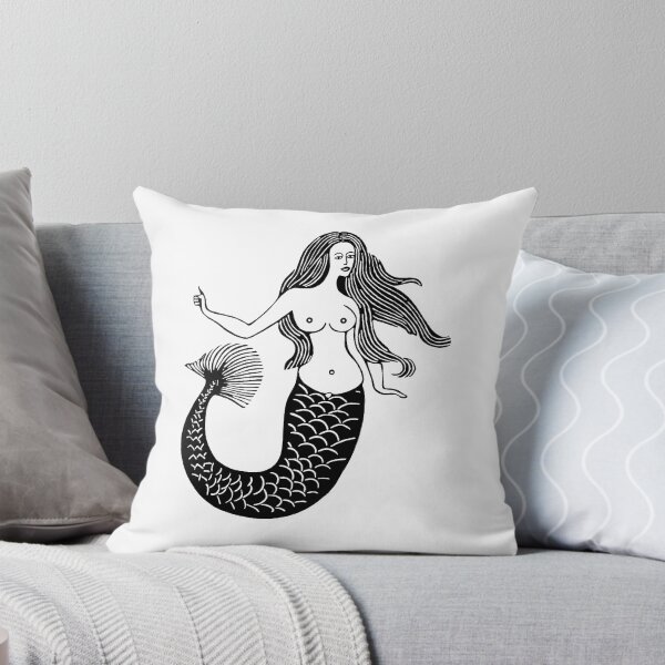 Item preview, Woodcut Mermaid  designed and sold by Texterns.