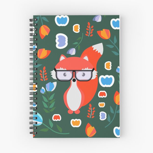 Item preview, Cute fox with glasses and flowers designed and sold by cocodes.