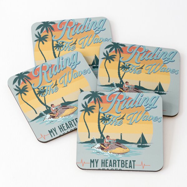 Item preview, Funny Jet Ski Water Skier Heartbeat Heart Pulse Rate EKG designed and sold by Zouhairm.