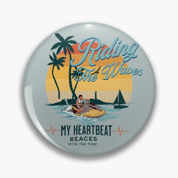 Item preview, Funny Jet Ski Water Skier Heartbeat Heart Pulse Rate EKG designed and sold by Zouhairm.