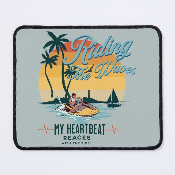 Item preview, Funny Jet Ski Water Skier Heartbeat Heart Pulse Rate EKG designed and sold by Zouhairm.