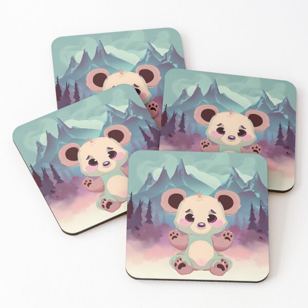 Item preview, Cute and sweet baby bear with mountain landscape designed and sold by ArtandSmile.