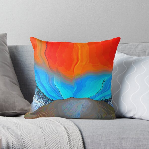 Sunset Waves Upon Earth Throw Pillow