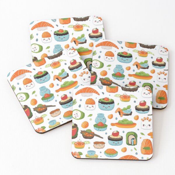 Item preview, Fun Sushi Pattern | Sushi Rolls Wasabi Soy Sauce designed and sold by Buyfastcart.