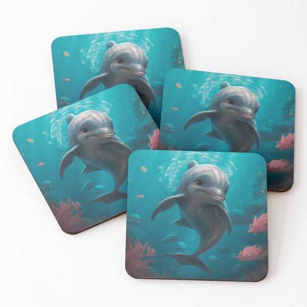 Item preview,  digital animated baby dolphin in the depths of the ocean designed and sold by DigitalPixelize.