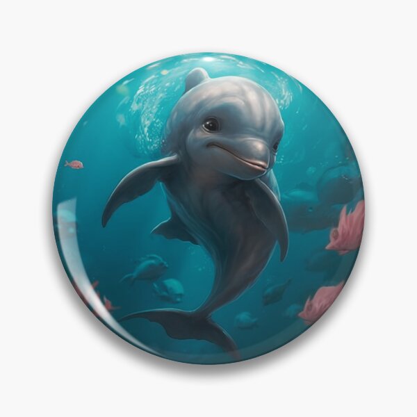 Item preview,  digital animated baby dolphin in the depths of the ocean designed and sold by DigitalPixelize.