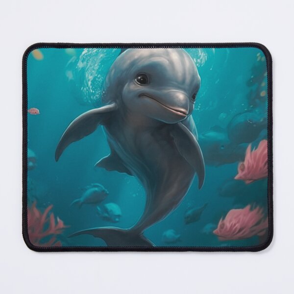 Item preview, digital animated baby dolphin in the depths of the ocean designed and sold by DigitalPixelize.