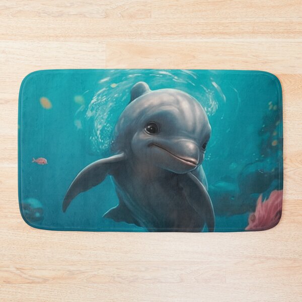 Item preview,  digital animated baby dolphin in the depths of the ocean designed and sold by DigitalPixelize.