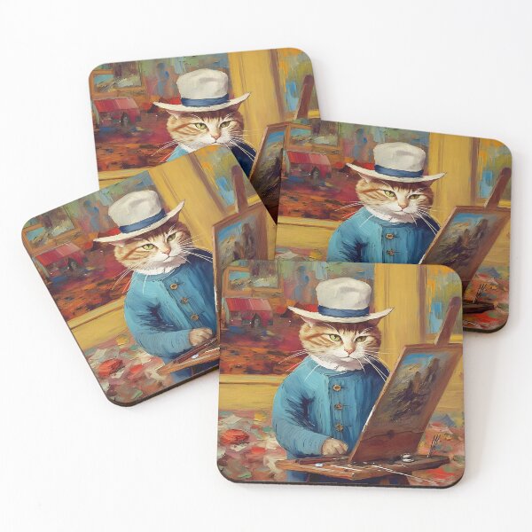Item preview, Cat as Well-Dressed Artist by Van Gogh designed and sold by ApexPrintCo.