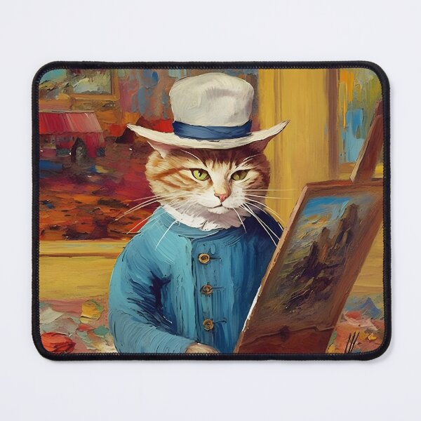Item preview, Cat as Well-Dressed Artist by Van Gogh designed and sold by ApexPrintCo.