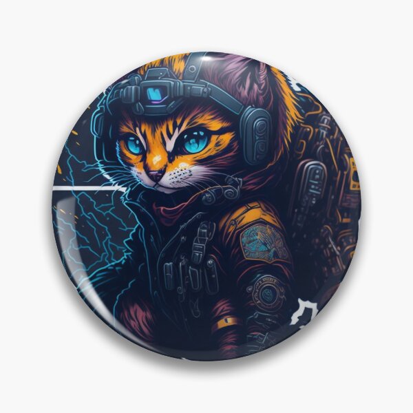 Item preview, Sci-if Cyberpunk kitten futuristic cute designed and sold by Absinthe-Minded.