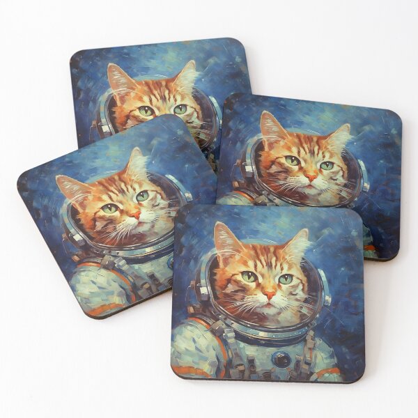 Item preview, Astronaut Cat Portrait by Van Gogh designed and sold by ApexPrintCo.