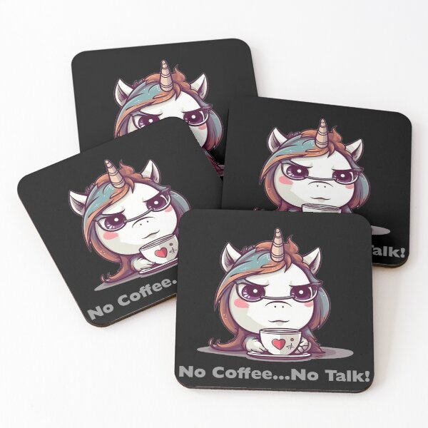 Item preview, No Coffee No Talk.   Unicorn grumpy morning without coffee designed and sold by TopherK-Designs.
