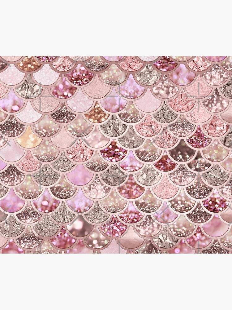 Rosegold Pink Sparkle Faux Glitter Mermaid Scales by UtArt