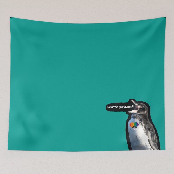 Artikelvorschau, Teal #03A096 Galapagos Penguin screams I am the gay agenda entworfen und verkauft von SBPenguins.