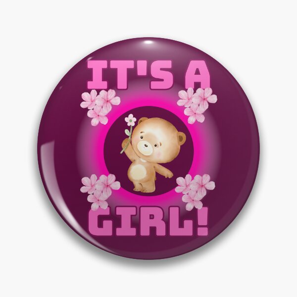 Item preview, I'ts a girl pink color flowers and a little bear Fritts Cartoons and Designs designed and sold by Shean Fritts.