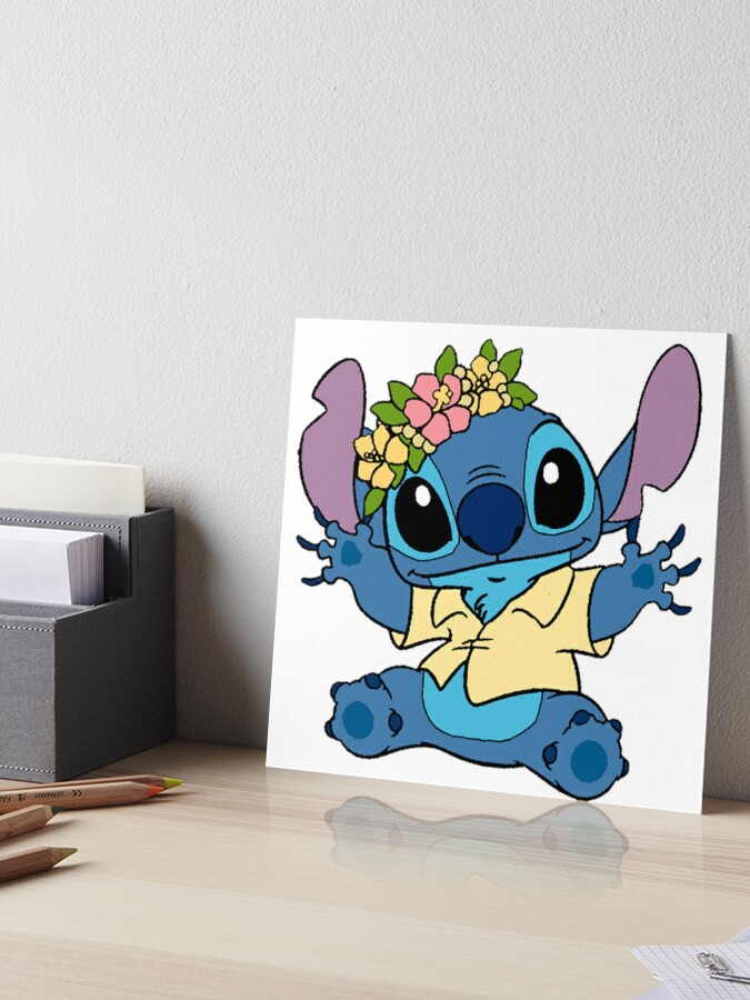 DISNEY STITCH 8 X 10 Wall Print Artist Phil Born Lilo & Stitch Hawaii  Artwork Cute Adorable Kids Room Friendship Family 